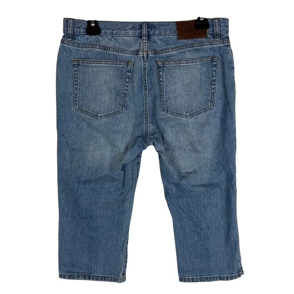 Lauren Ralph Lauren Capri Jean Women 8 Petite Blue Denim Stretch Classic Midcalf - Picture 2 of 12